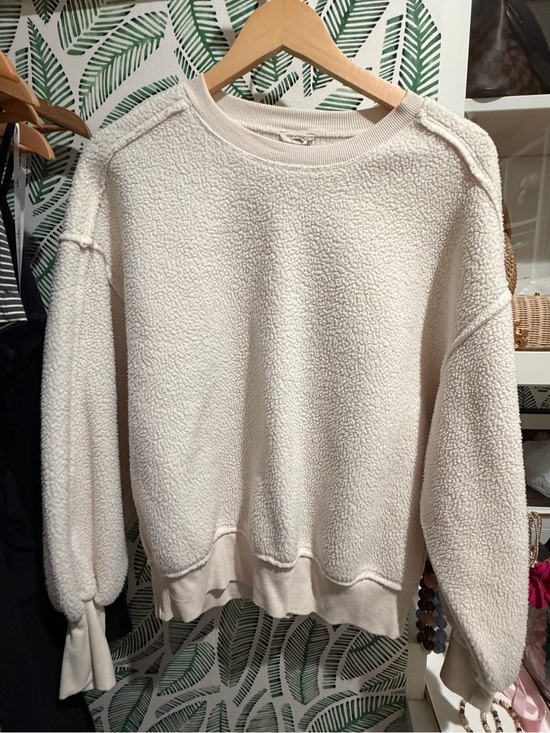 Pilcro Tops - Pilcro Cream Textured Sweatshirt Pullover